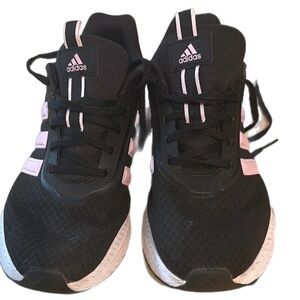 Adidas Women's Black and Pink Sneakers